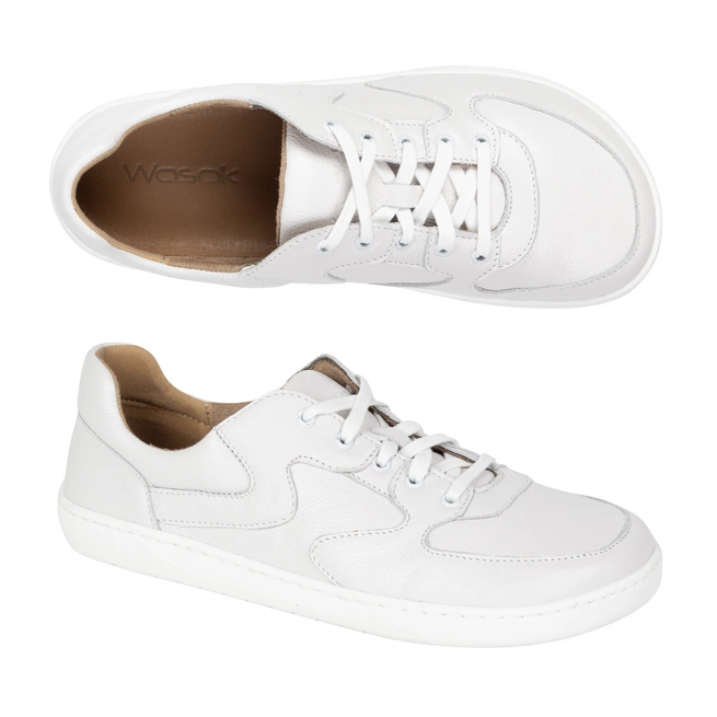 Minimalistyczne buty skórzane barefoot WASAK- białe
